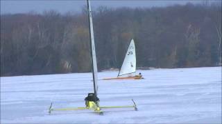 Ice Boating Bass Lake [upl. by Nerhtak]