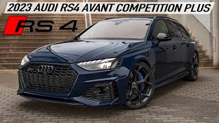 THE BEST YET 2023 AUDI RS4 AVANT COMPETITION PLUS  Ascari Blue amp Carbon pack  Gorgeous spec [upl. by Cesar]