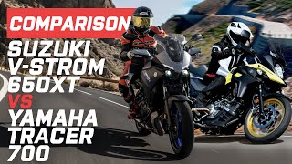 Suzuki vs Yamaha 2020 Yamaha Tracer 700 vs Suzuki VStrom 650XT  Visordowncom [upl. by Adnoma130]