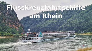 Schiffsspotter am Rhein Fluss Kreuzfahrschiffe an der Loreley Kreuzfahrt didiaurichyoutube [upl. by Selyn617]