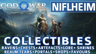 God of War  Niflheim All Collectible Locations Favors Valkyries Shops Realm Tears  100 [upl. by Locin]