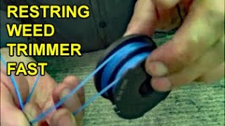 How To Tips for Easy Restring of Weed Eater with 2 strings [upl. by Nairadas]