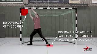 Handball Goalkeeper Training  How to hold upper corner shots  Technique explanation [upl. by Huber]