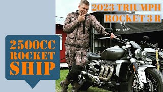 23 Triumph Rocket 3 R REVIEW and TEST RIDE 2500 CC RACE BIKE [upl. by Krongold]