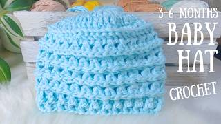 Crossed Double Crochet and Back Post Single Crochet Baby Hat for 36 Months crochet cotton [upl. by Aisenat695]