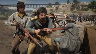 Red Dead Redemption 2 NPC Fights Odriscolls vs Lemoyne Raiders Gang War [upl. by Benji330]