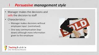 VCE Business Management  Management Styles Part 1 [upl. by Deloris]