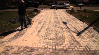 How to Compact Sand in the cracks of new Brick Pavers [upl. by Ialda]