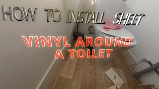 How to install sheet vinyl around a toilet [upl. by Cichocki]