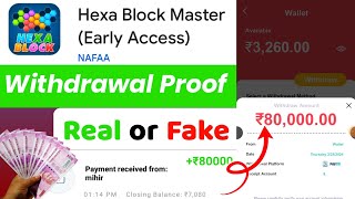 Hexa Block Master Withdrawal Proof  Hexa Block Master  Hexa Block Master Real or Fake [upl. by Airotkciv388]