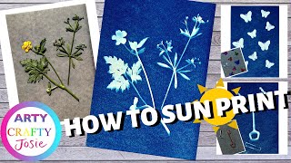 How to make a sun print using special paper  How to make a cyanotype  Easy craft [upl. by Netsyrk]