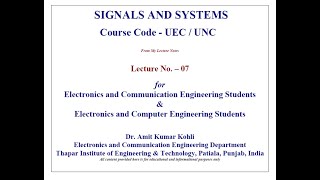 SampS LECTURE07 on Signals amp Systems [upl. by Hannahoj]