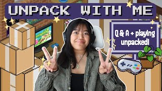 UNPACK WITH ME playing Unpacked  QampA with Alcheska D [upl. by Eeimaj]