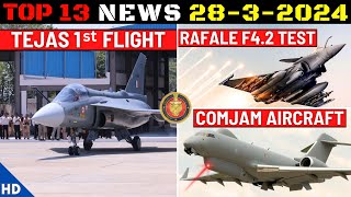 Indian Defence Updates  Tejas MK1A Completes First FlightRafale F42 TestDRDO New COMJAM Aircraft [upl. by Bostow]