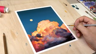 How I paint GLOWING clouds  OIL PAINTING TUTORIAL [upl. by Nissie671]