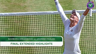 Barbora Krejcikova vs Jasmine Paolini  Final Extended Highlights  Wimbledon 2024 [upl. by Ghiselin823]