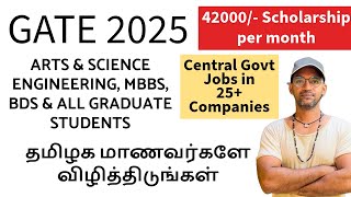 GATE 2025 🔴  PG Scholarship  PhD Stipend  Admission in IIT NIT ISER ISEC IISC  CENTRAL GOVT JOBS [upl. by Hausmann]