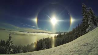 Epic Sun Dog Scene  5 Suns Weather Phenomenon [upl. by Berl]