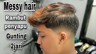 Tutorial gunting rambut penyapu  messy hair  2jari✌🏻2022 tiktok [upl. by Wixted304]