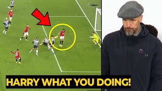 Ten Hag angry reaction after Antony GOAL cancelled offside by Harry Maguire vs Newcastle [upl. by Eulau732]