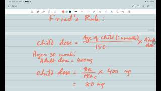 Child Dose Calculation [upl. by Moht]