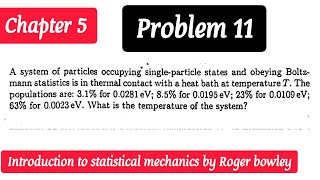 511 A system of particles occupying single particle states and obeying boltzmann statistics [upl. by Kwasi]