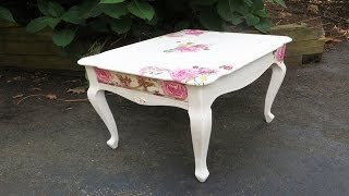 How to Decoupage Furniture with Napkins a Table [upl. by Derag416]