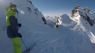 Courchevel piste verte  chute  go pro 5 black [upl. by Horgan42]