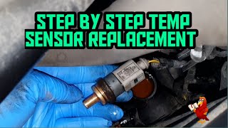 COOLANT TEMPREATURE SENSOR REPLACEMENT VW [upl. by Kcirdahc]