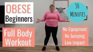 PLUS SIZE Full body Workout  Obese Beginner Workout Low Impact  No Equipment  No Jumping [upl. by Eiralih]