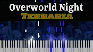 Overworld Night  Terraria  Piano Tutorial Midi  Sheet Music [upl. by Belia20]