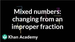 Mixed numbers changing from an improper fraction  Fractions  PreAlgebra  Khan Academy [upl. by Ettenahs]