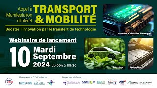 REPLAY  Webinaire de présentation de lAppel à Manifestation d’Intérêt Transport amp Mobilité [upl. by Lyckman589]