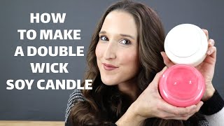 How to Make Soy Candles with Two Wicks  Double Wick Soy Candle Making [upl. by Gersham]