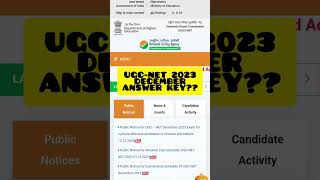 UGCNET DECEMBER 2023 💯 ANSWER KEY DECLARE IMPORTANT UPDATE 🤔 NTA LATEST NEWS ugcnet2023 ugcnet [upl. by Na]