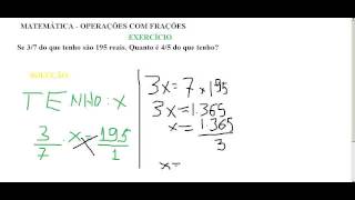 Operações com Frações Exercício resolvido Questão Problema Matemática Enem Vestibular Concurso [upl. by Eidolem430]