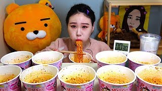 SUB 도전먹방 까르보불닭볶음면 10컵 Challenge Mukbang eating show [upl. by Anauj970]