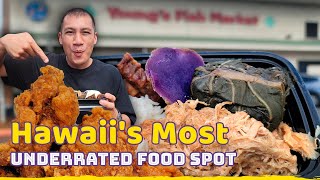 HAWAIIAN FOOD TOUR  Best of Honolulus Diverse Flavors Locals Hidden Gems amp Indoor Asian Market [upl. by Cristine]