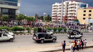 Ram Rahim convoy in panchkula passing through zirakpur [upl. by Demah]