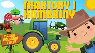 TRAKTORY I KOMBAJNY NAUKA KOLORÓW I LICZB DLA NAJMŁODSZYCH Traktory i Kombajny Dla Dzieci 🚜 👨🏻‍🌾 [upl. by Enomor]