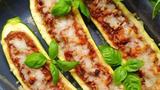 Stuffed Courgette  Courgette Recipe vegetarian Recipe [upl. by Ahsenwahs57]