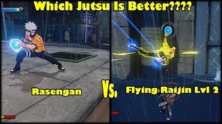 Naruto to Boruto Shinobi Striker DLC Jutsu Test Flying Raijin Level 2 Vs Rasengan [upl. by Aldredge]