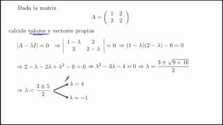 Diagonalización de matrices Valores y vectores propios [upl. by Ahseinet578]