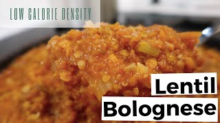 Lentil Bolognese  Plant Based  LOW CALORIE DENSITY RECPIE [upl. by Enilauqcaj]