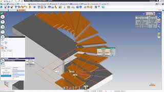 Ajuster un balancement descalier demi tournant avec TopSolidSteel [upl. by Ahtelahs]