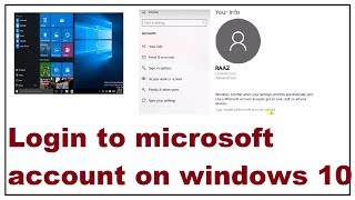 How to login to microsoft account on windows 10 [upl. by Zel]