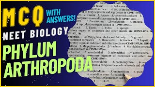 NEET  Phylum Arthropoda  MULTIPLE CHOICE QUESTIONS with ANSWERS  Previous Year Papers [upl. by Verbenia]