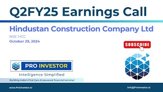 Hindustan Construction Company Ltd  Q2FY25  Earnings Conference Call  concall earningcall hcc [upl. by Rehpotsyrhc]