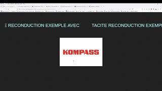 CONTRAT Tacite reconduction  KOMPASS [upl. by Anerres812]