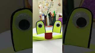 cute frog 🐸 using paper sheet and bottle capkids activity craft video amazingcraft diy shorts [upl. by Warrenne]